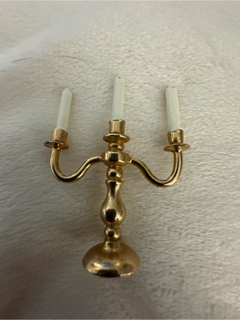 Gold-Tone Triple Candle Candelabra Brooch - Classic Gold Accent